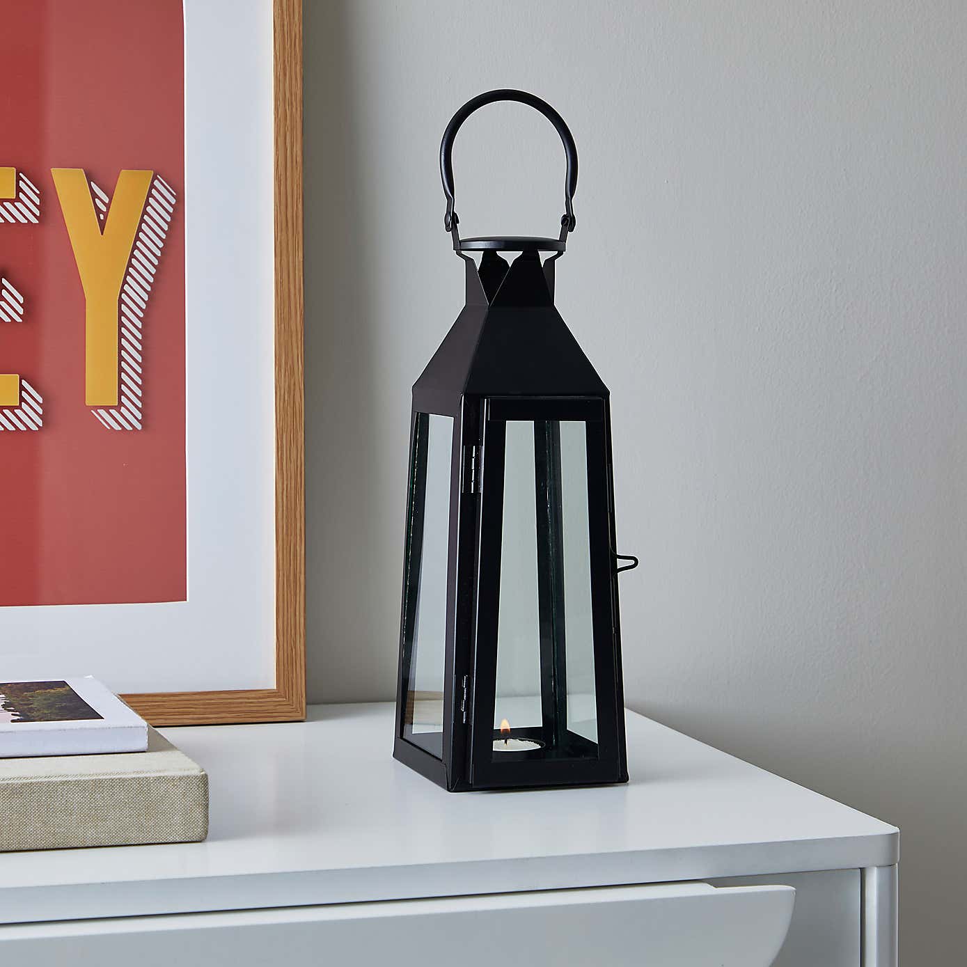 Black 30cm Lantern