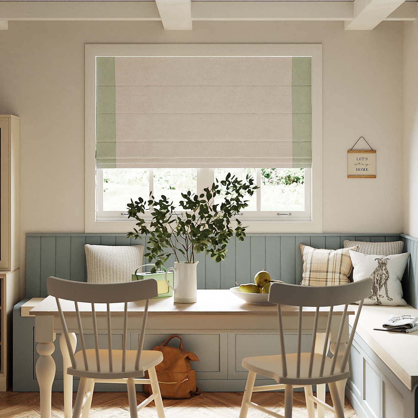 Luna Bordered Blackout Roman Blind