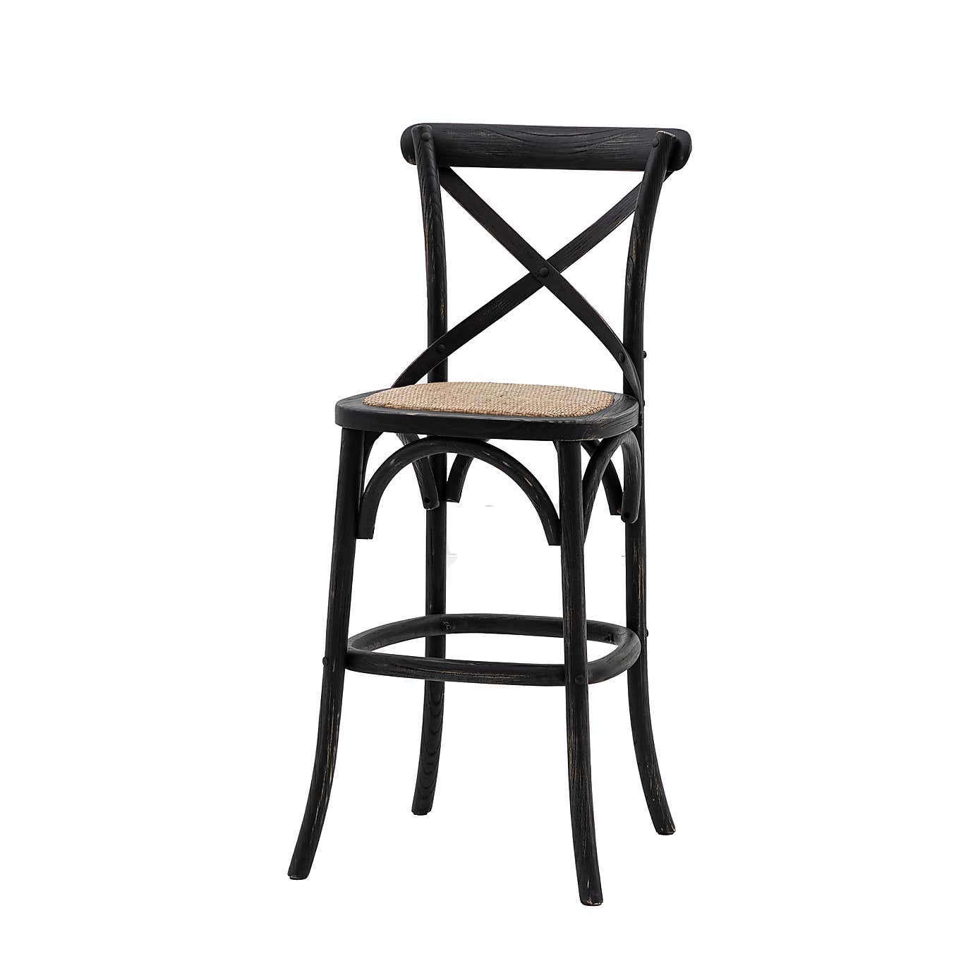 Cannock Set of 2 Bar Stools, Rattan