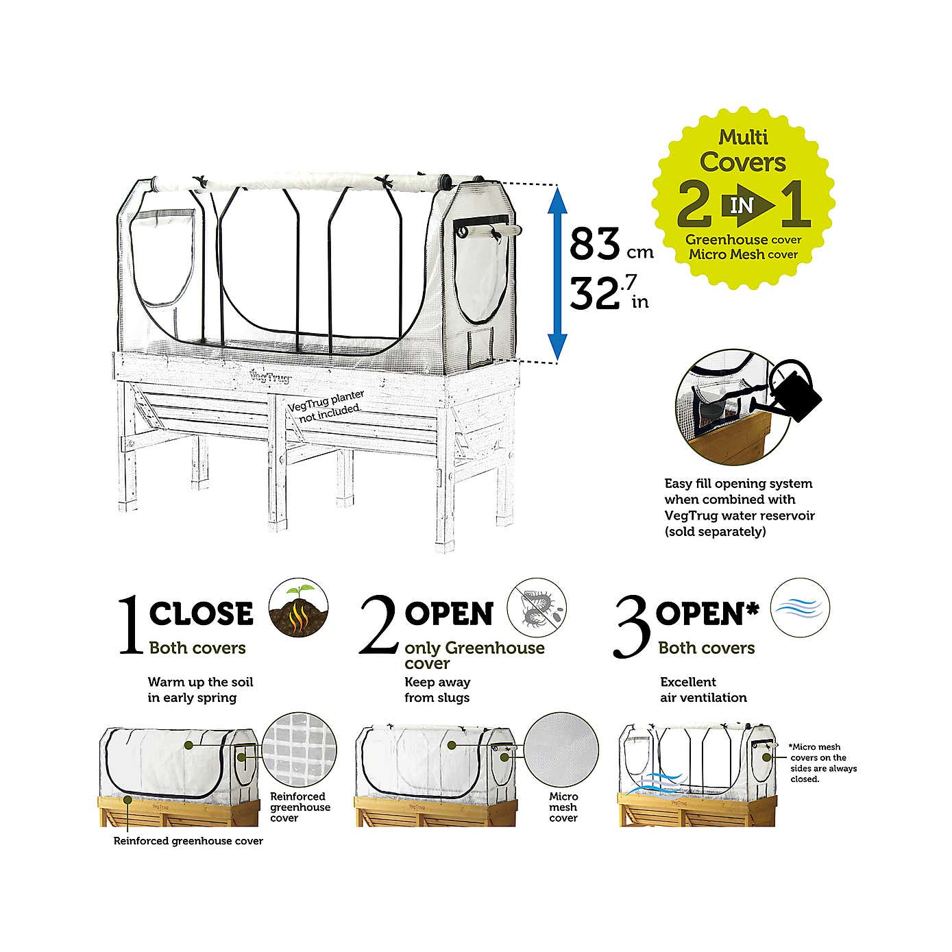 VegTrug Medium Classic Greenhouse Frame and Multi Cover Set