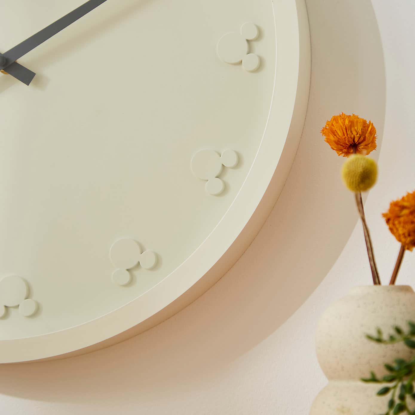 Mickey Mouse Cream Clock 41cm