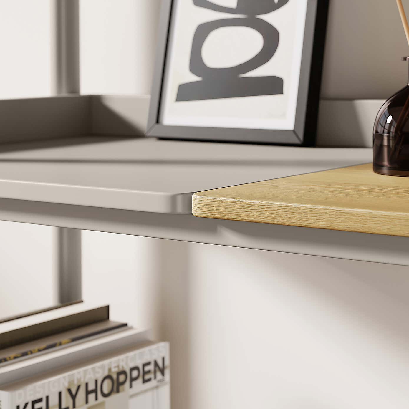 Halsey Tall Shelving Unit, Oak Effect