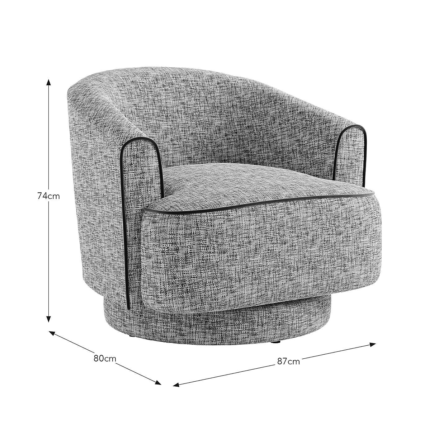 Carmen Chenille Curved Swivel Chair