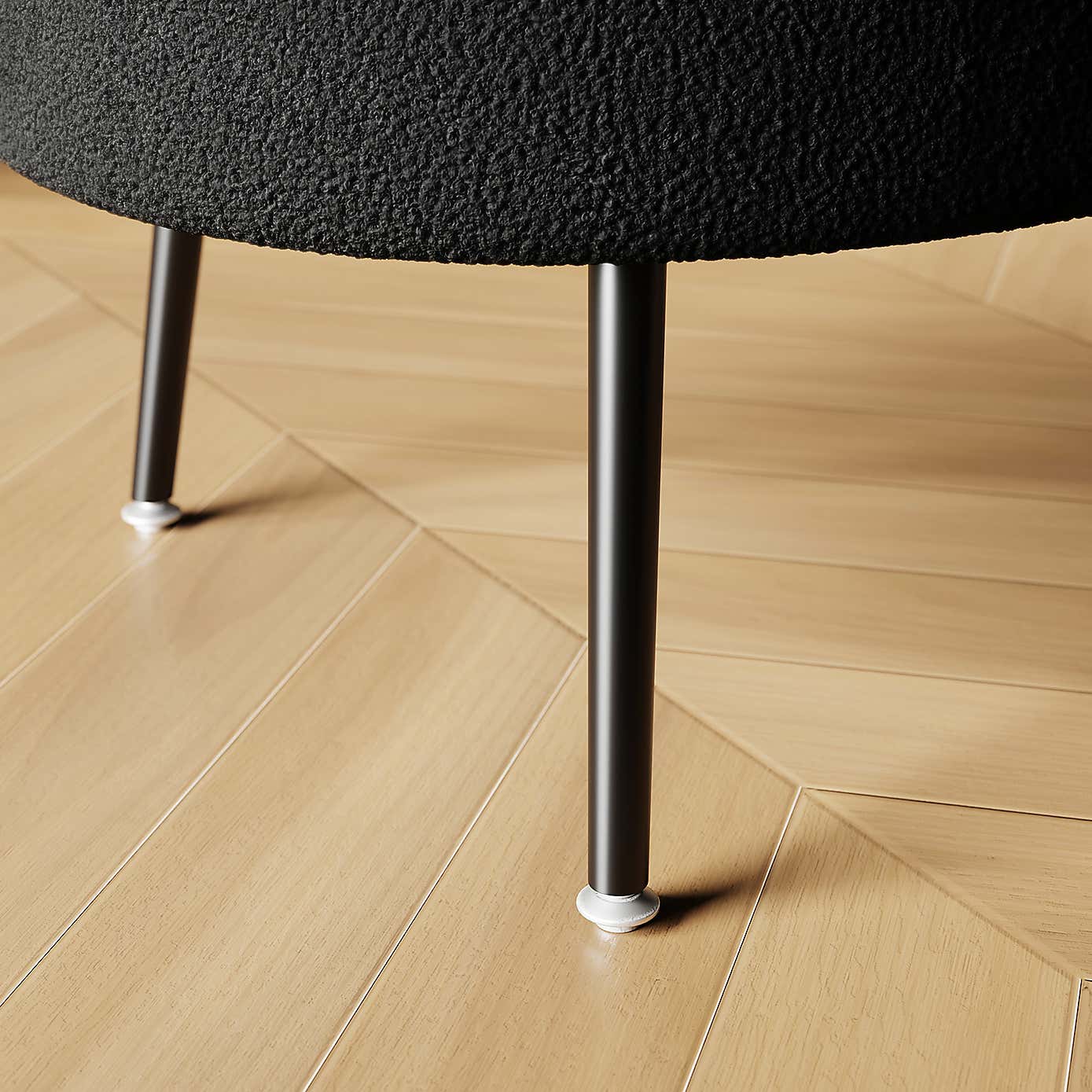 Evie Boucle Storage Ottoman