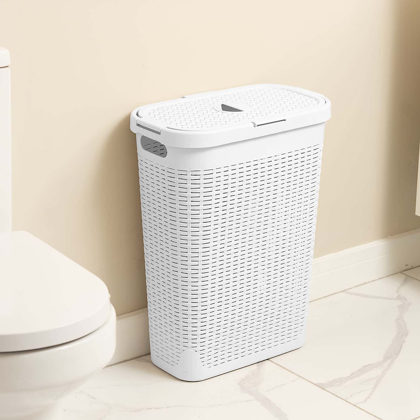 Addis White Rattan Laundry Hampers