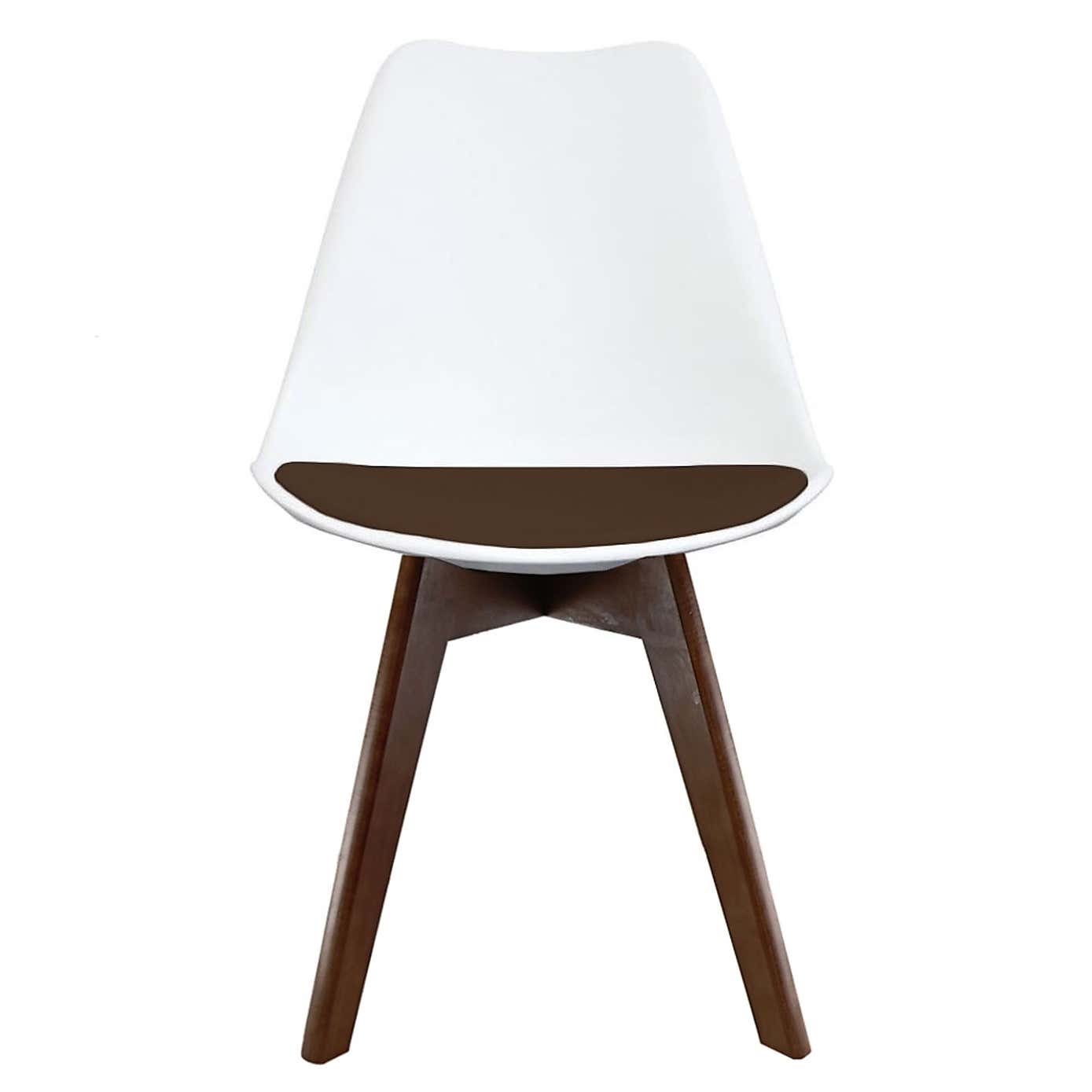 Fusion Living Soho White Plastic Dining Chair with Squared Legs