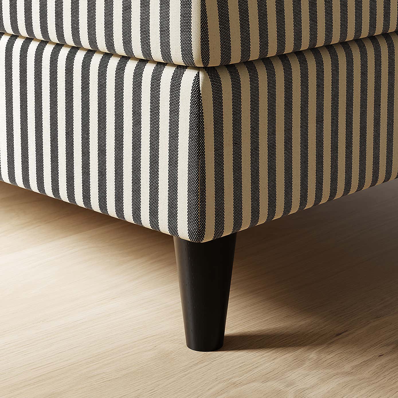 Zoe Square Storage Footstool, Pinstripe
