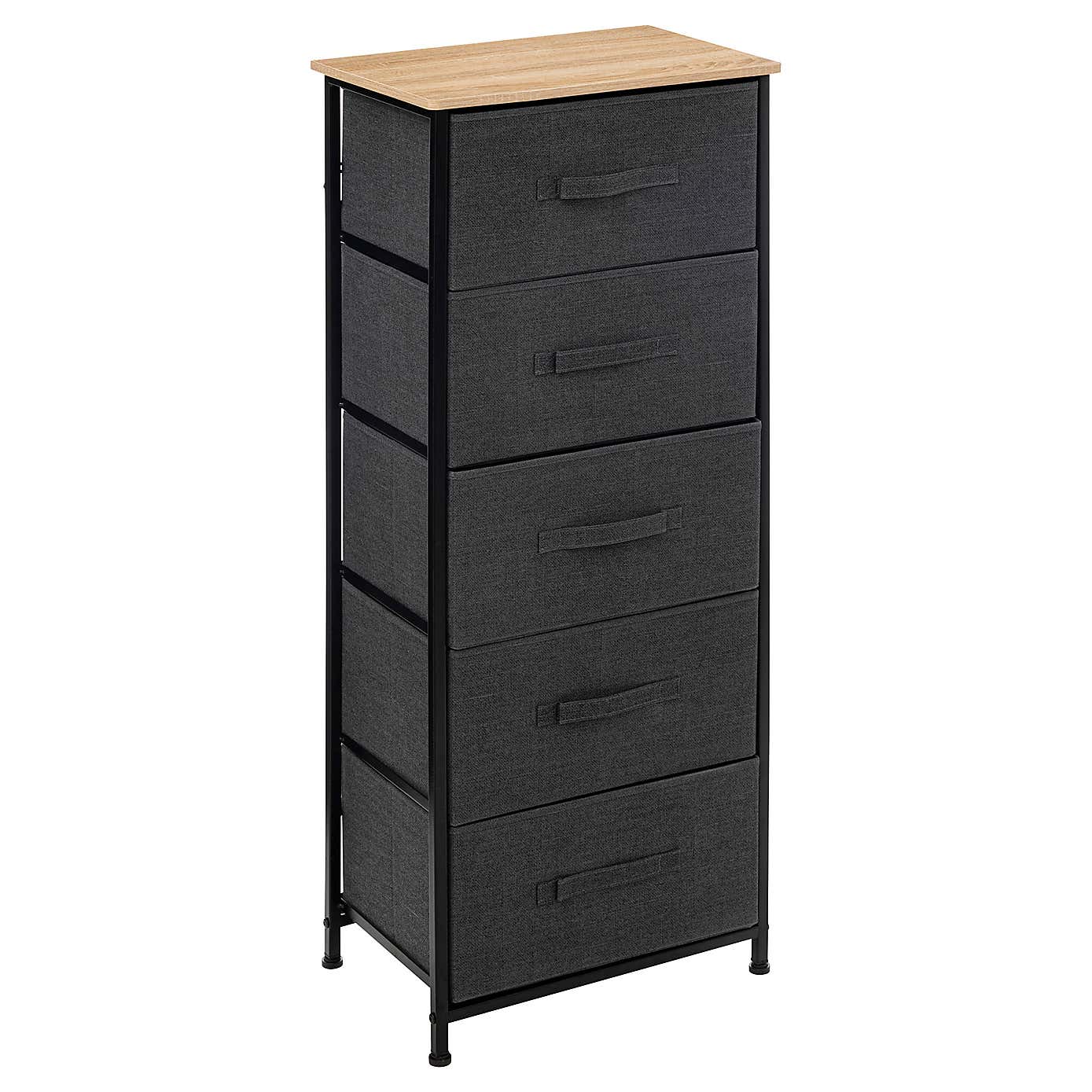 Tissa Tall Grey 5 Drawer Storage Unit