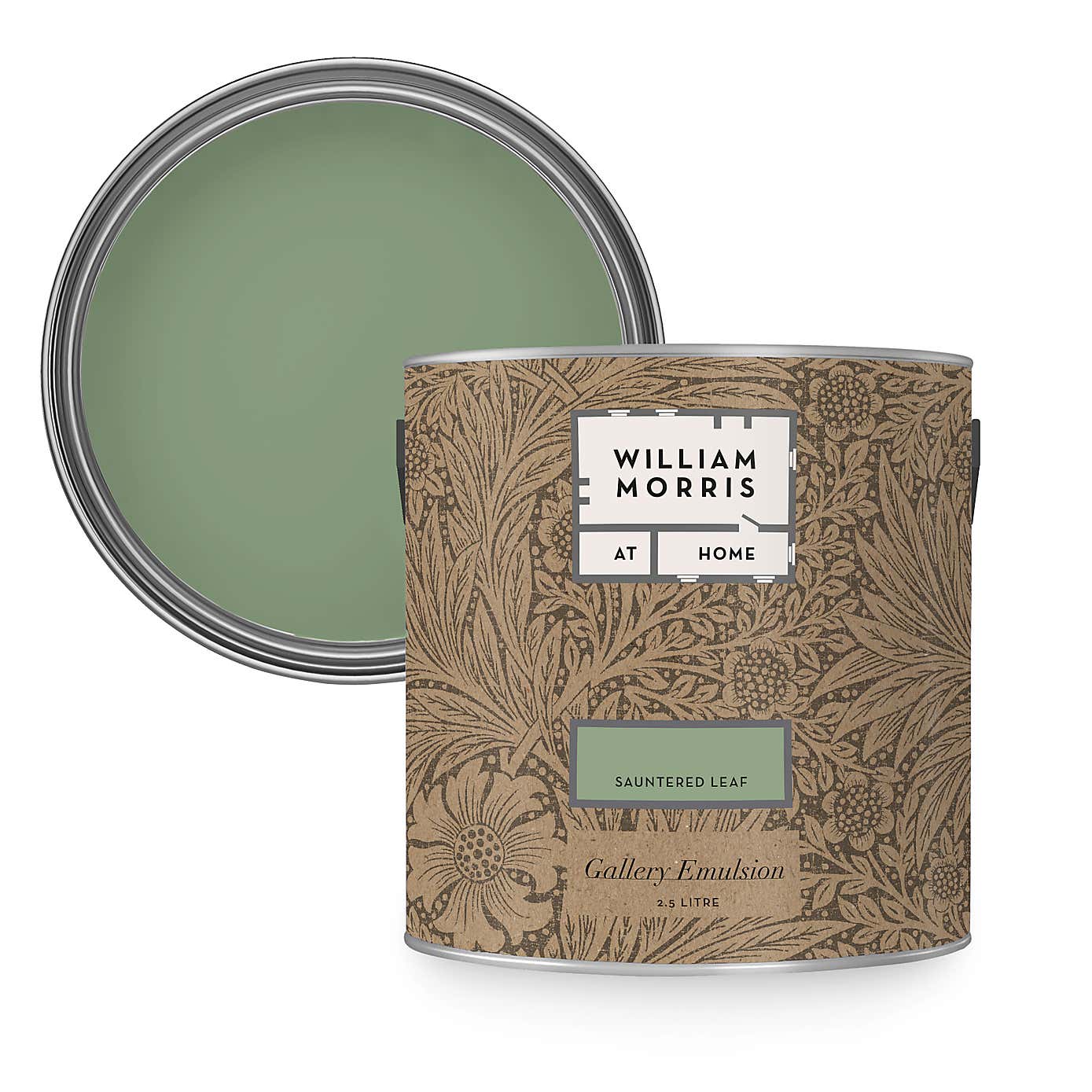 William Morris At Home Sauntered Leaf Gallery Emulsion Paint