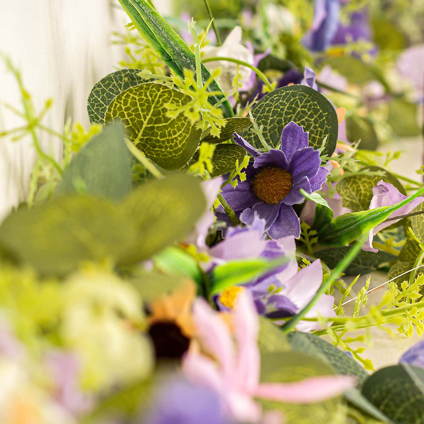 Artificial Purple Spring Florals Garland