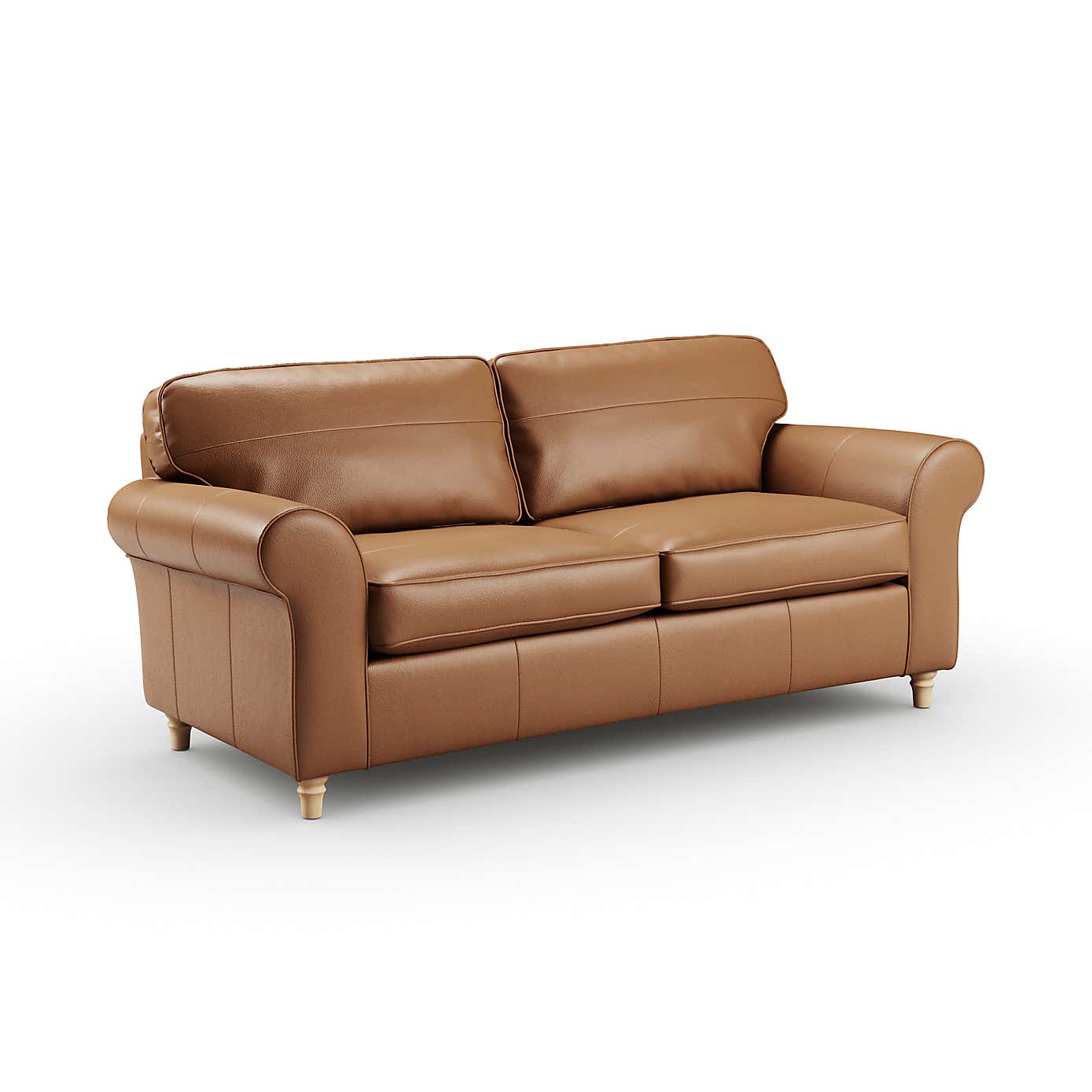 Flori Classic Leather 3 Seater Sofa