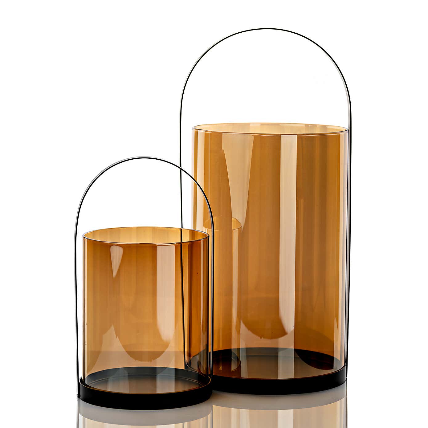 Hestia Metal and Amber Glass Lantern