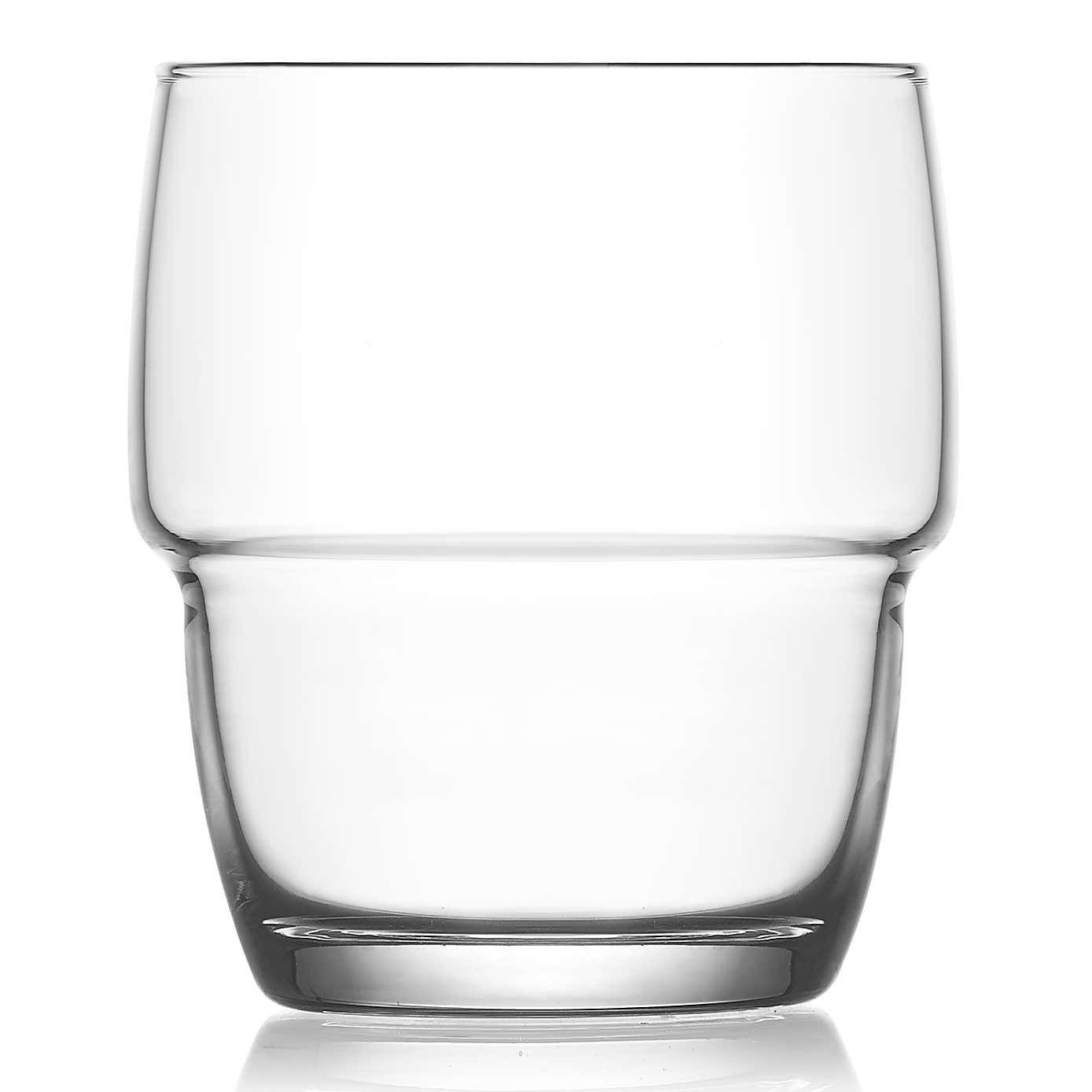 Set of 4 Stacking Clear Tumbler Glasses