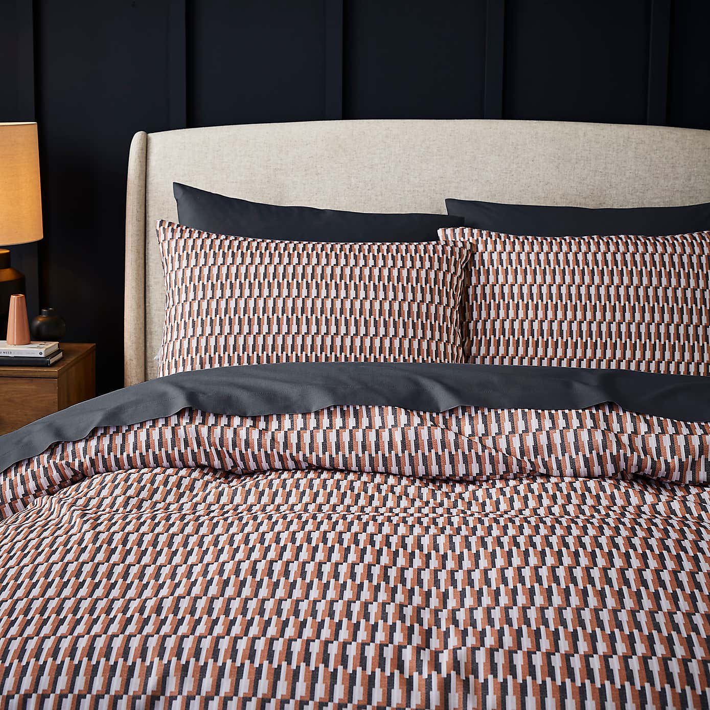 Nils Geometric 144 Thread Count Duvet Cover & Pillowcase Set