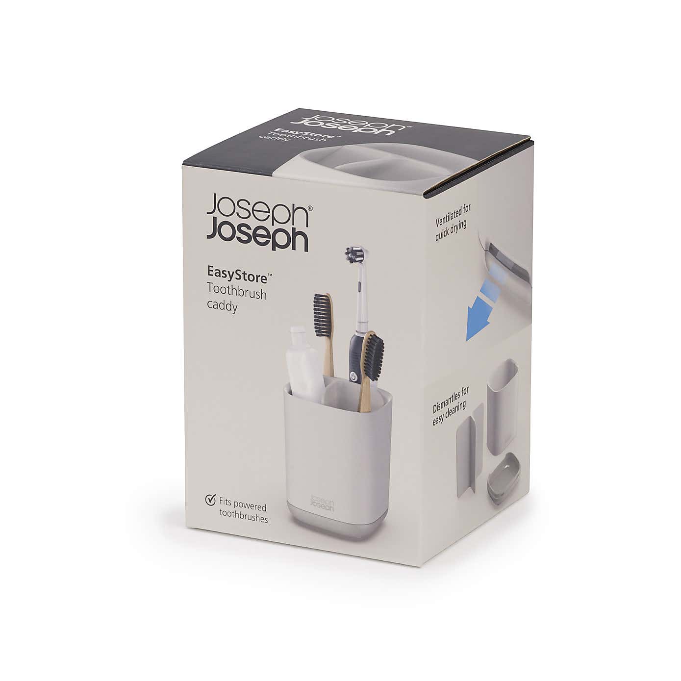 Joseph Joseph EasyStore White Steel Toothbrush Caddy