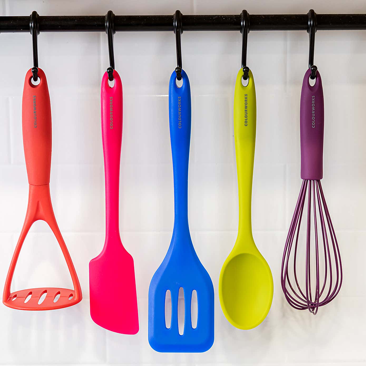 Colourworks 5 Piece Colourful Silicone Kitchen Utensil Set