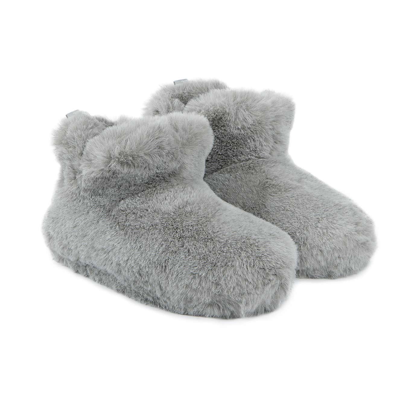 totes Faux Fur Grey Boot Slippers