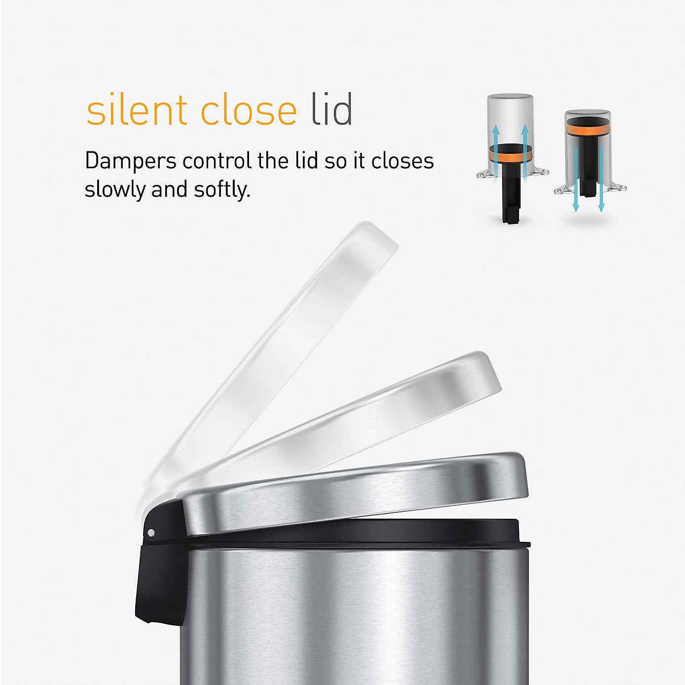 simplehuman 4.5 Litre Silver Round Pedal Bin