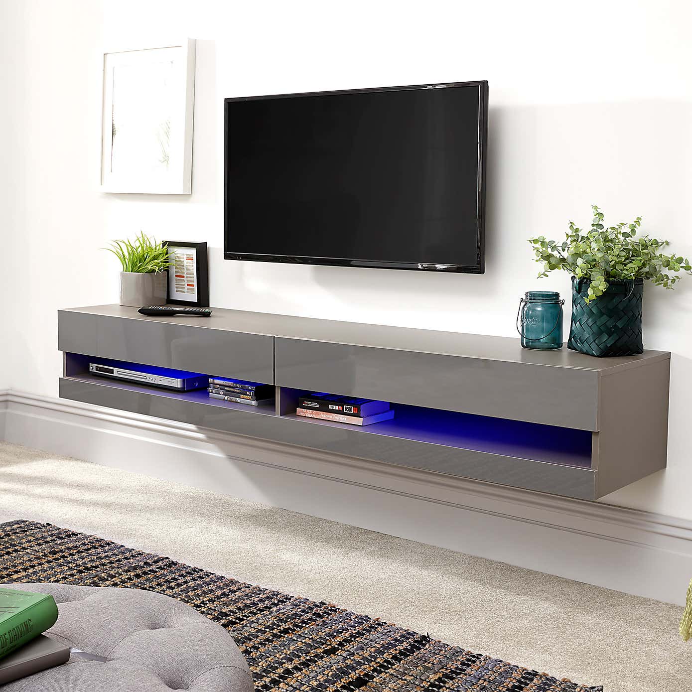 Galicia LED Wide Floating Wall TV Unit for TVs up to 67"