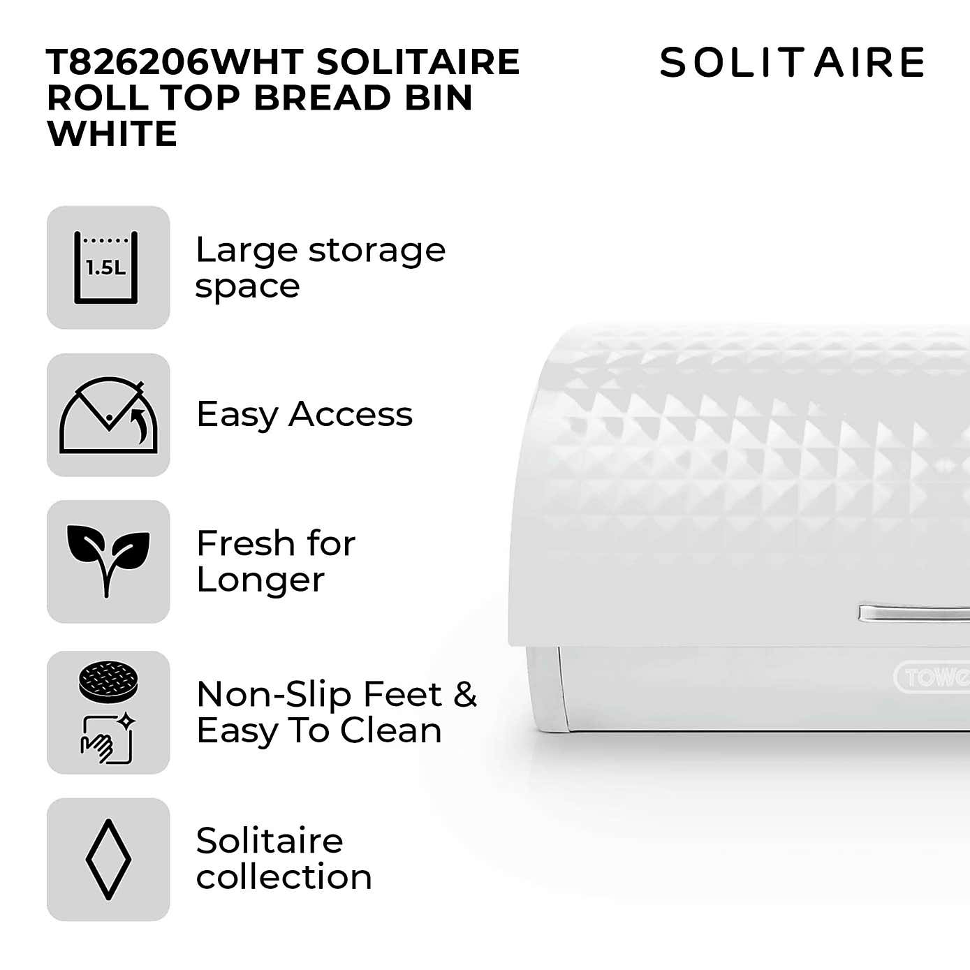 TOWER Solitaire Bread Bin