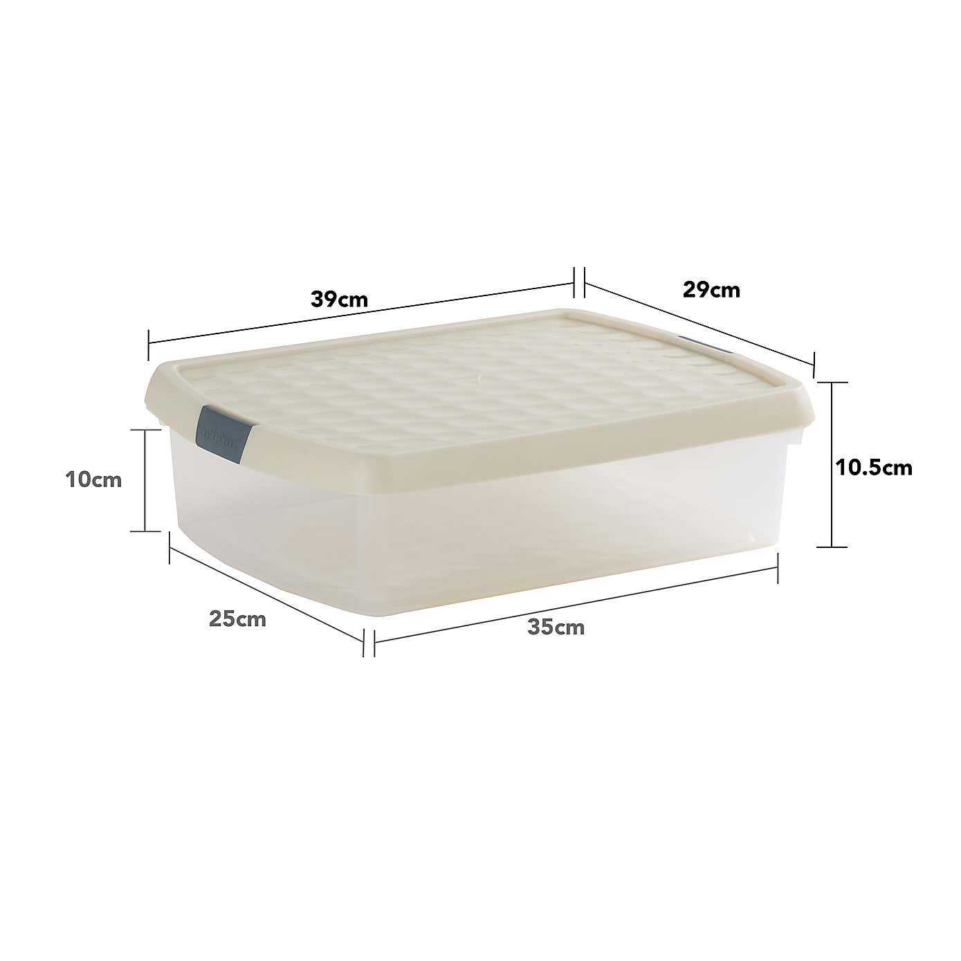 Wham Clip Pack of 4 Rectangle Storage Boxes With Lids
