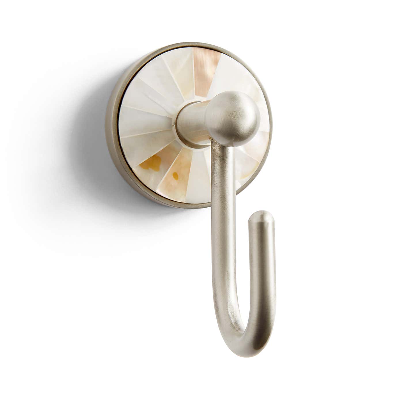 Mother of Pearl Brushed Chrome Towel Hook