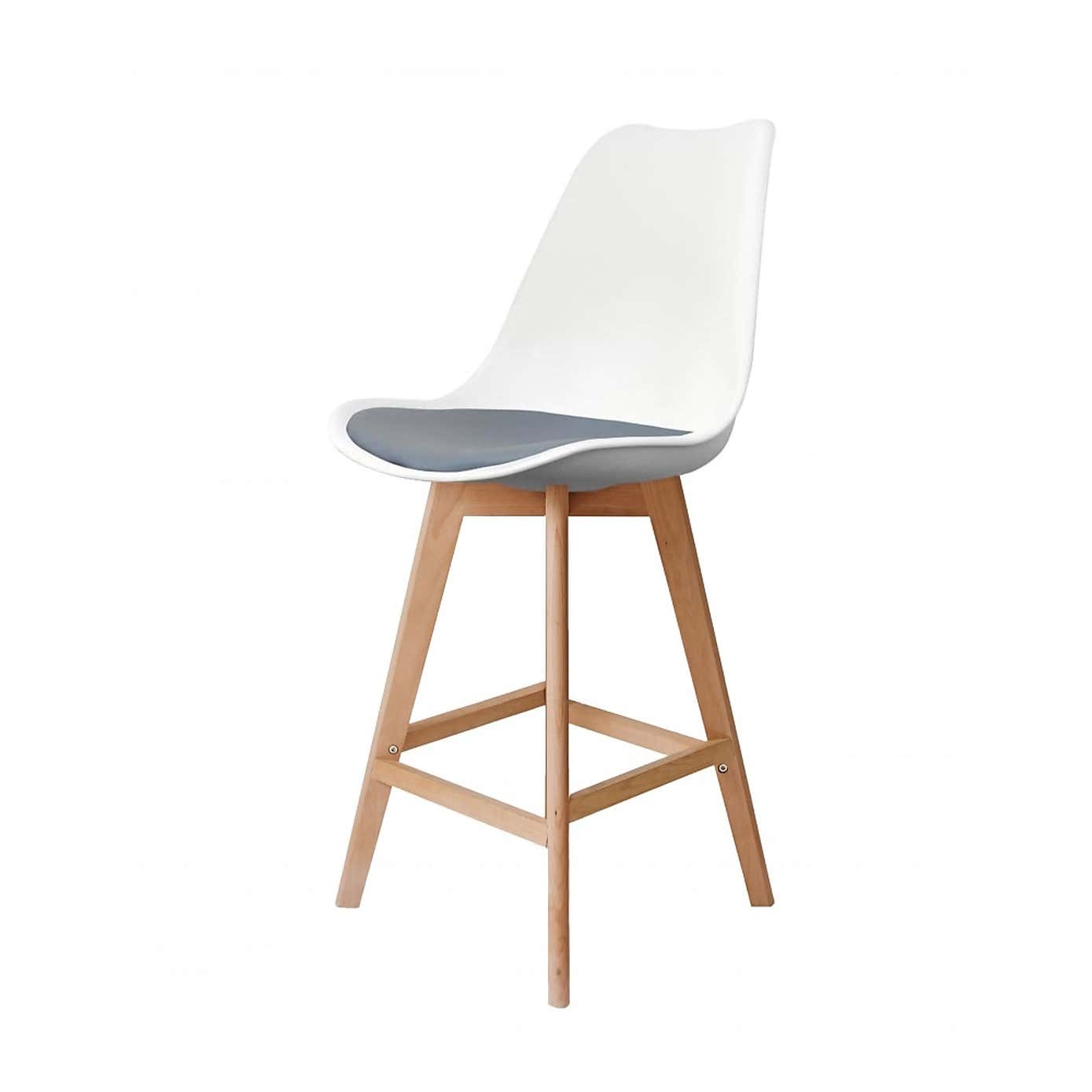 Fusion Living Soho White Plastic Bar Stool