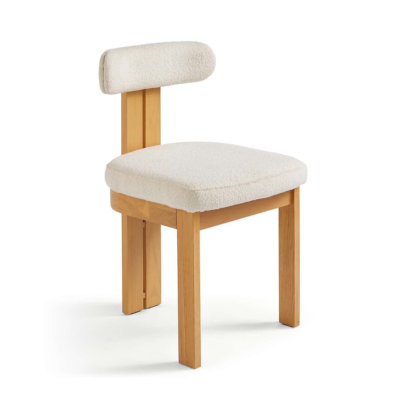Lovato Dining Chair Stained Oak, Ivory Boucle