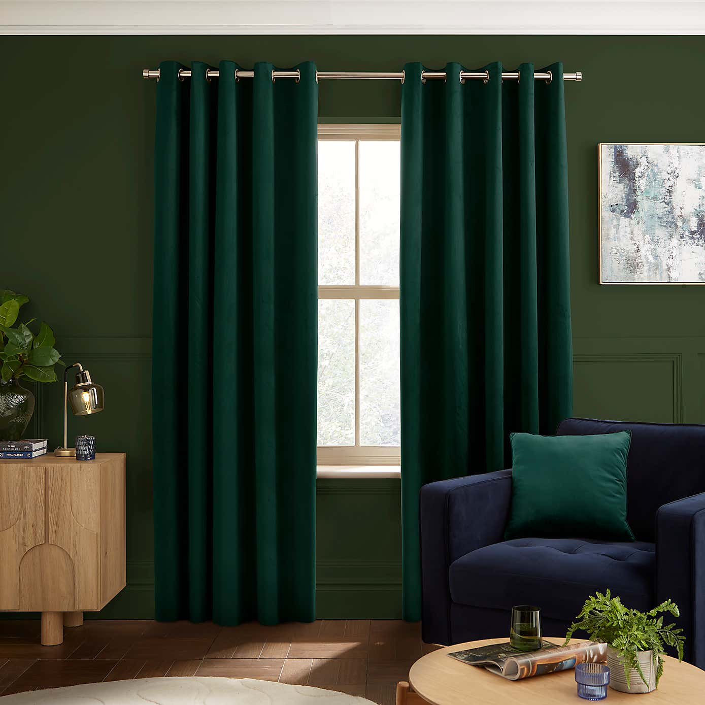 Recycled Velour Eyelet Curtains