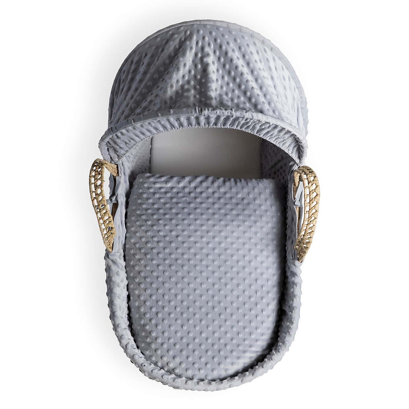 Clair de Lune Dimple Palm Moses Basket with Natural Folding Stand