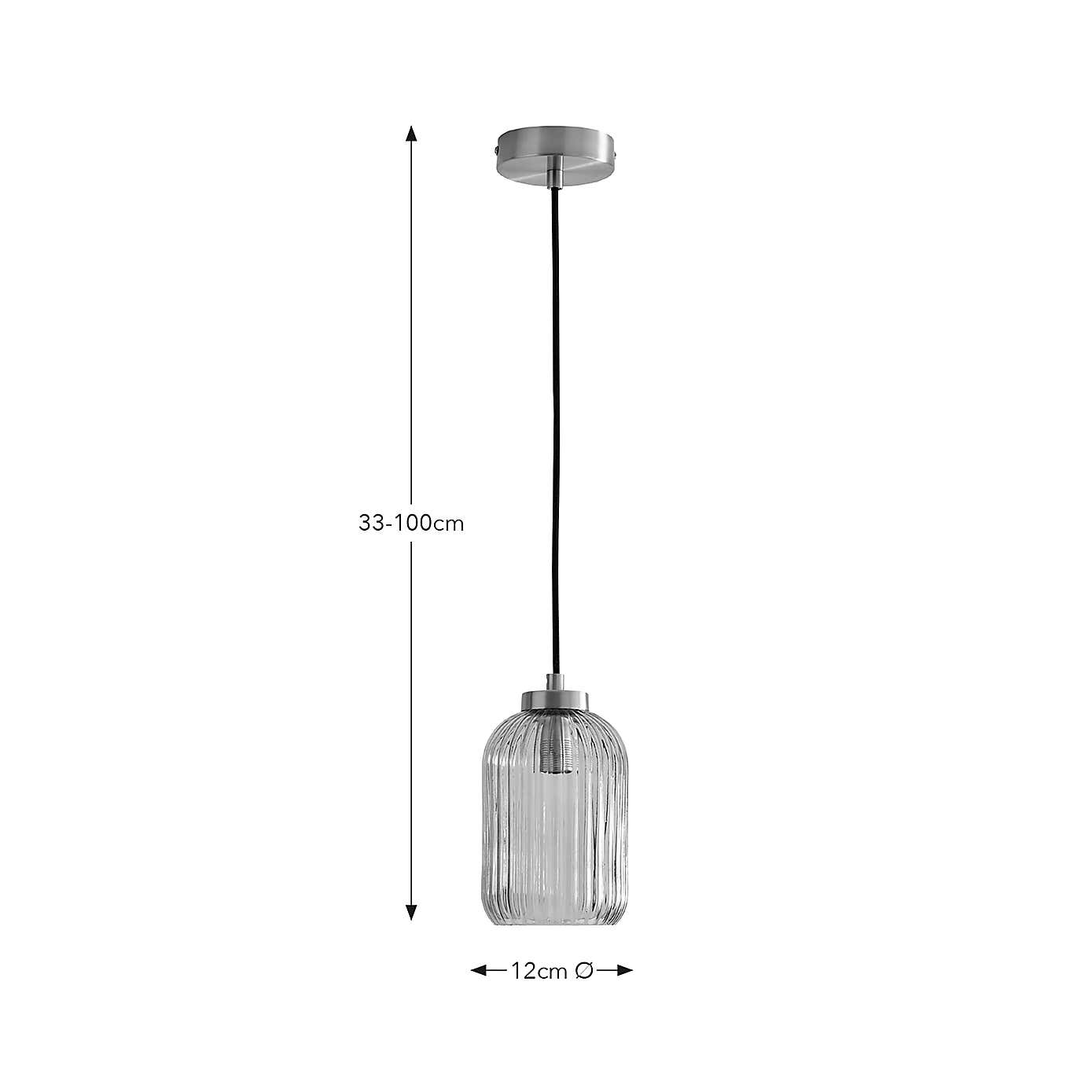 Riley Industrial Ribbed Adjustable Pendant Light
