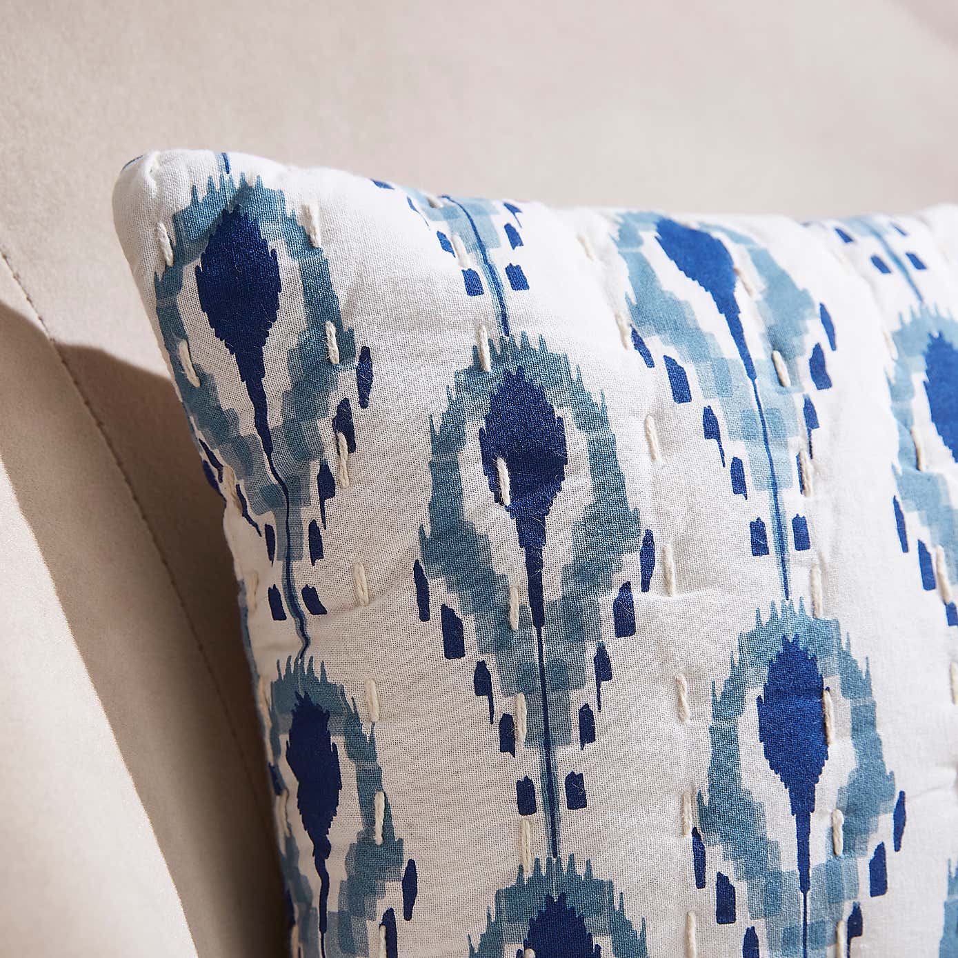 Kantha Block Print Rectangle Cushion Cover