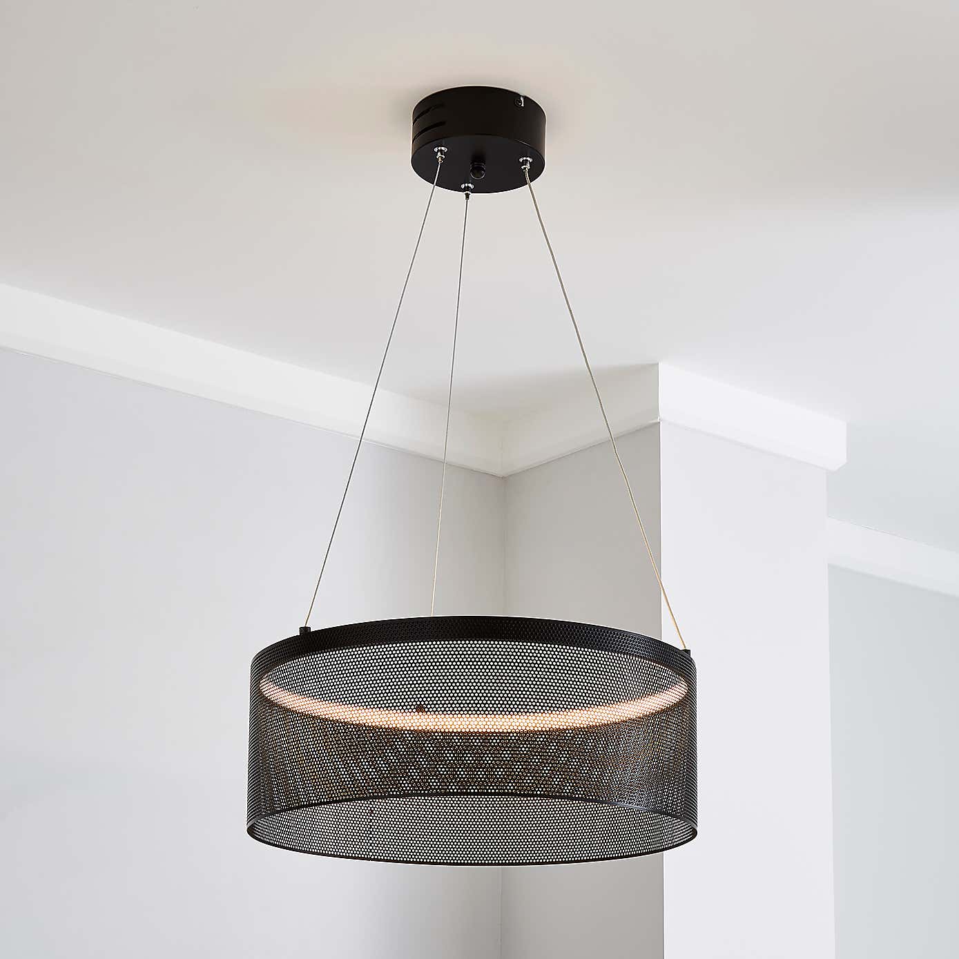 Mesh Black LED Ceiling Fitting