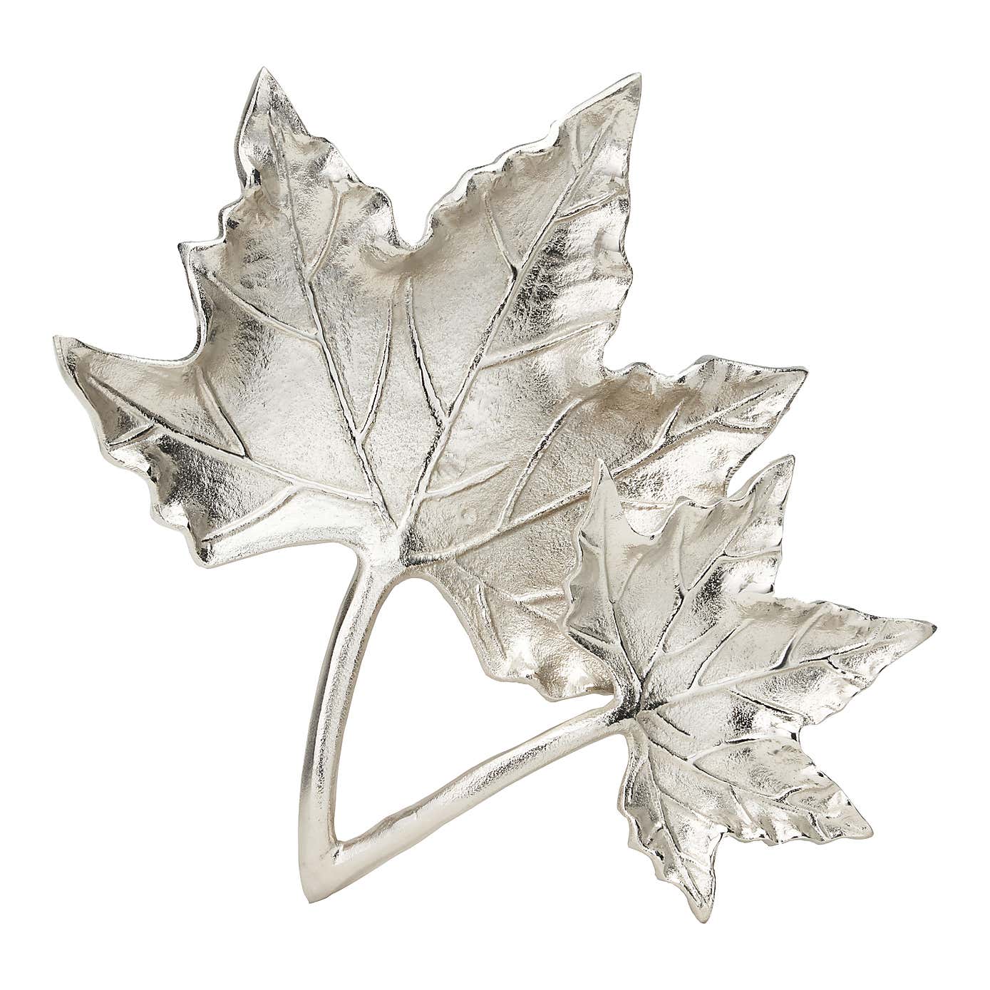 Metal Dual Oak Leaf Bowl