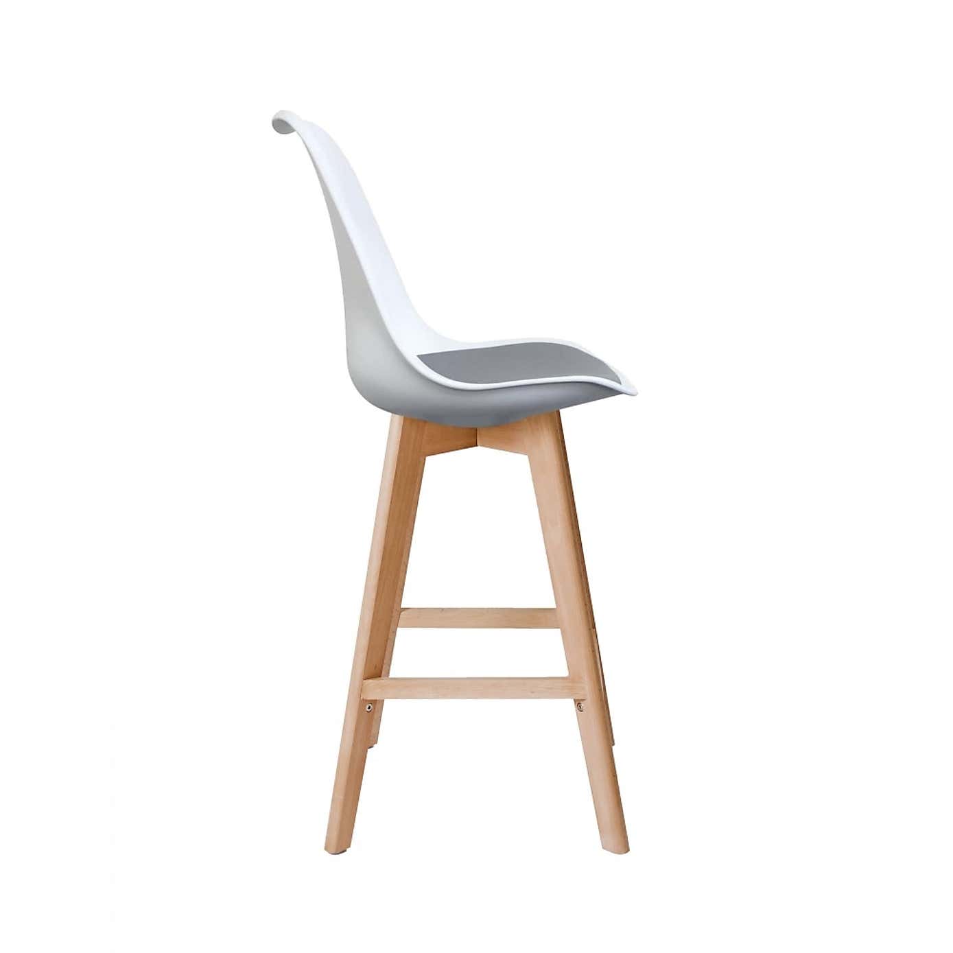 Fusion Living Soho White Plastic Bar Stool