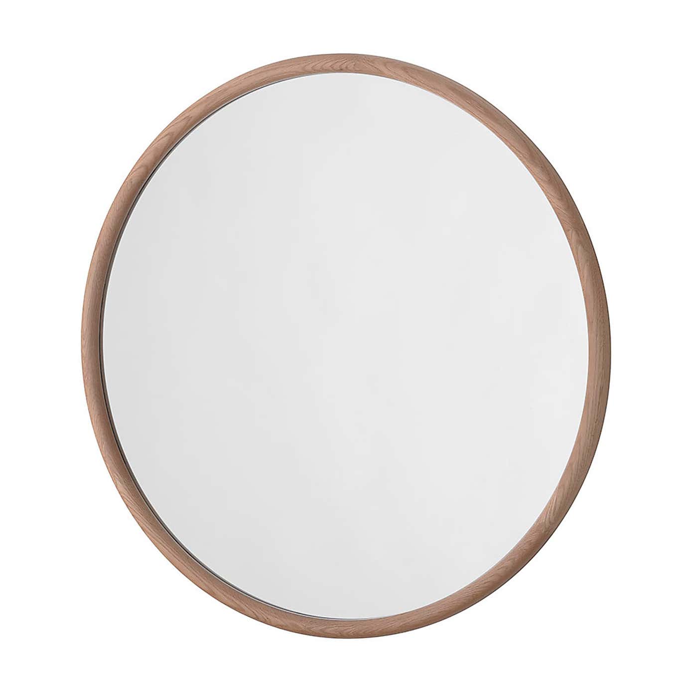 Yearn Round Solid Oak Wall Mirror