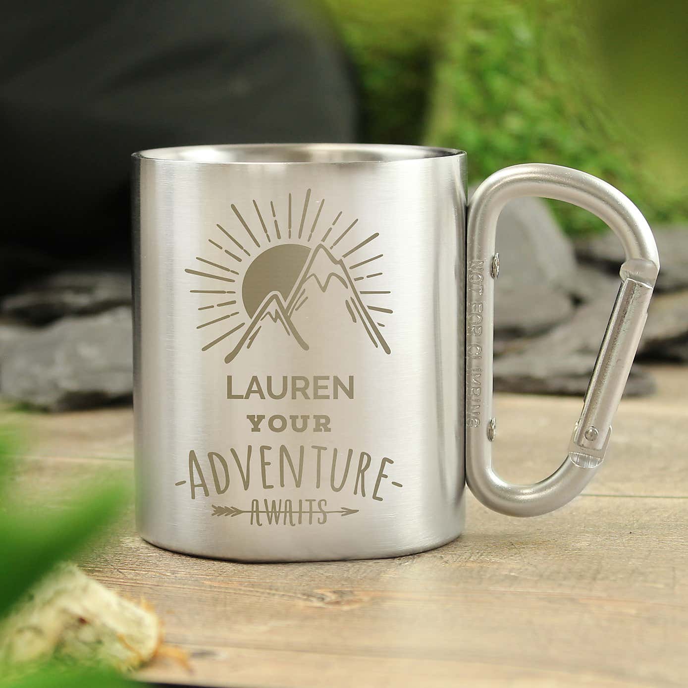 Personalised Adventure Awaits Stainless Steel Mug