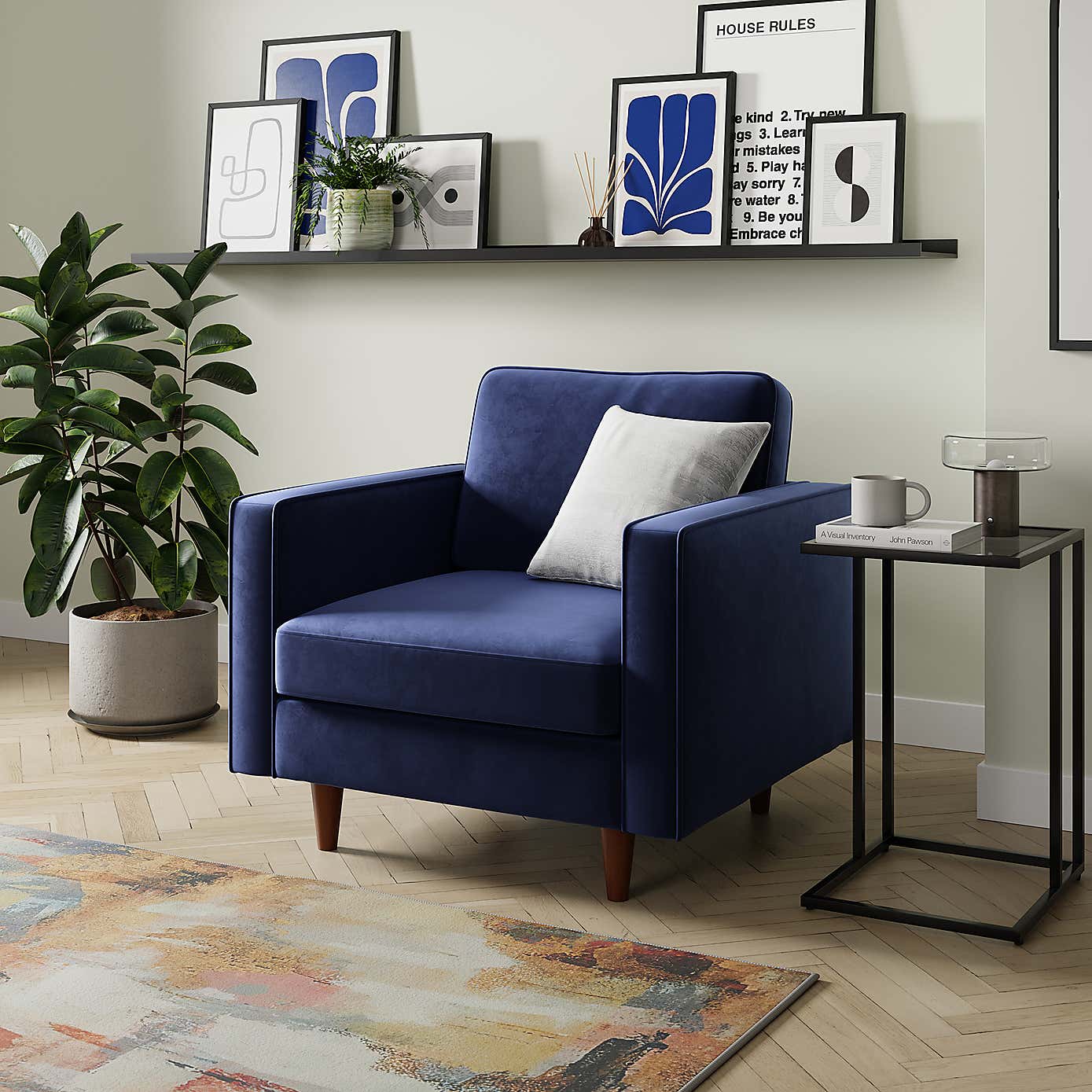 Zoe Plain Velvet Armchair