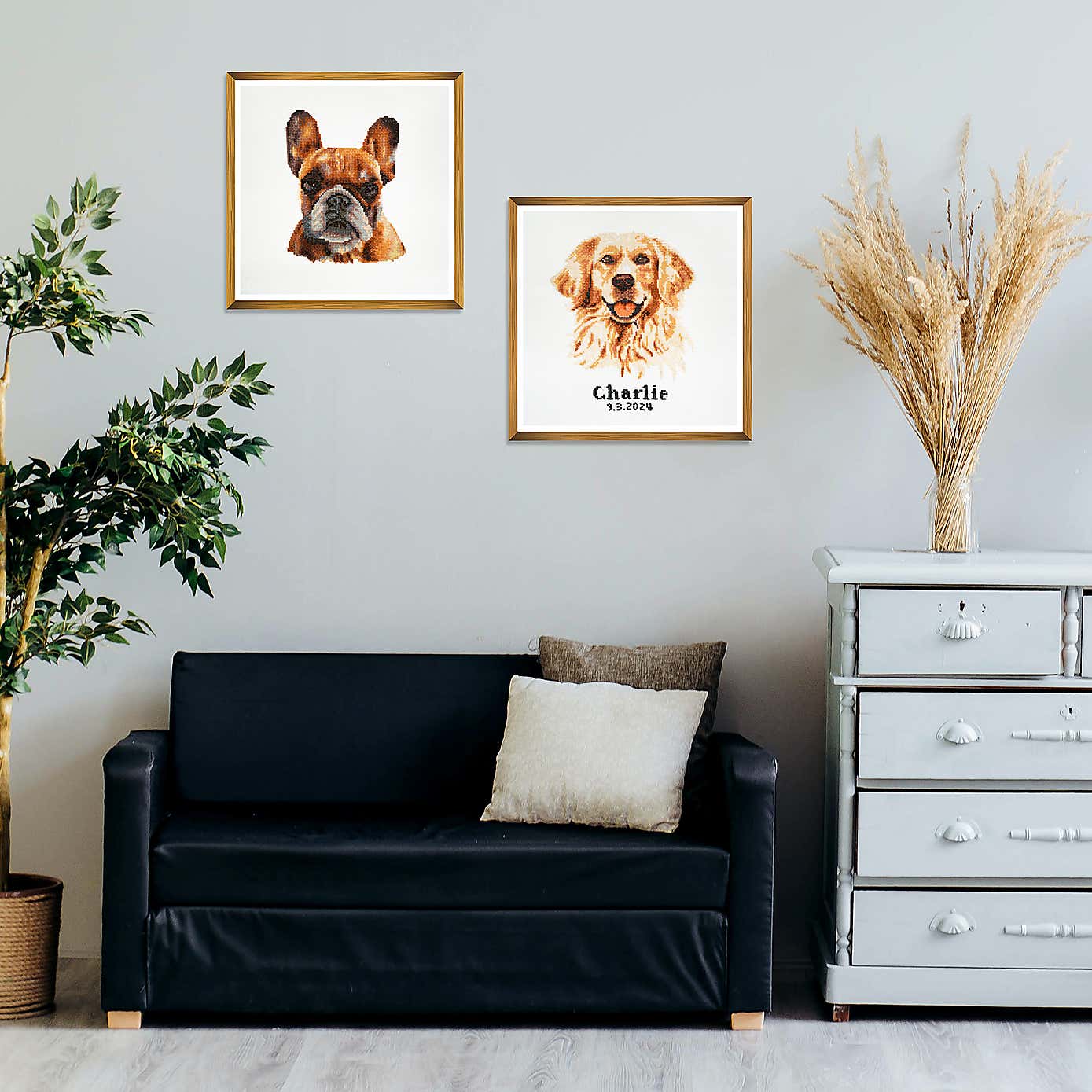 Cross Stitch French Bulldog