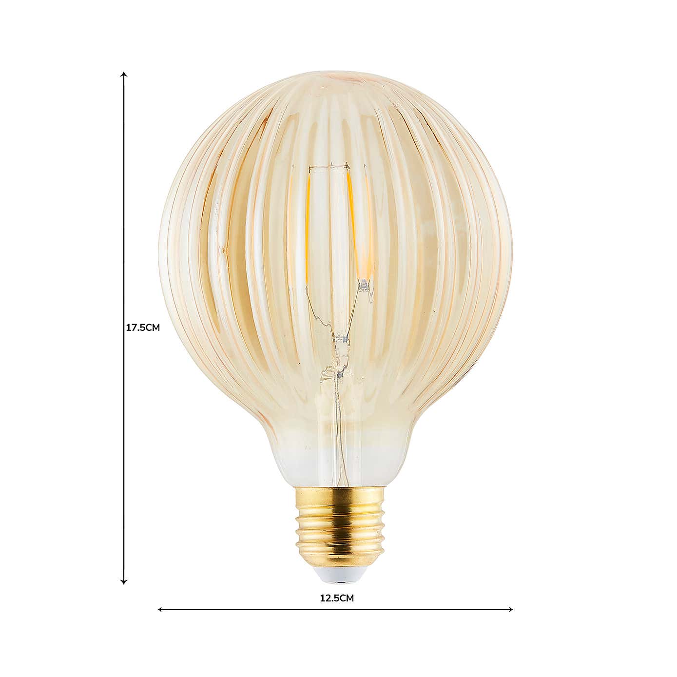 Bardot Ribbed Pumpkin Amber Glass Bulb