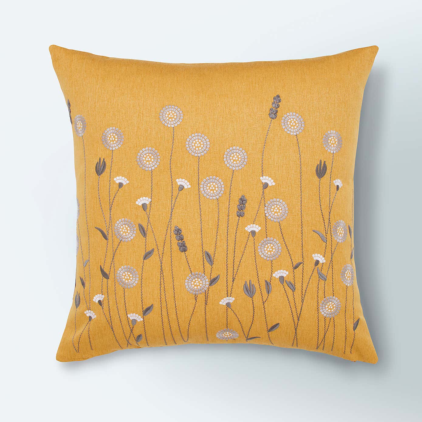Scandi Floral Ochre Cushion Cover