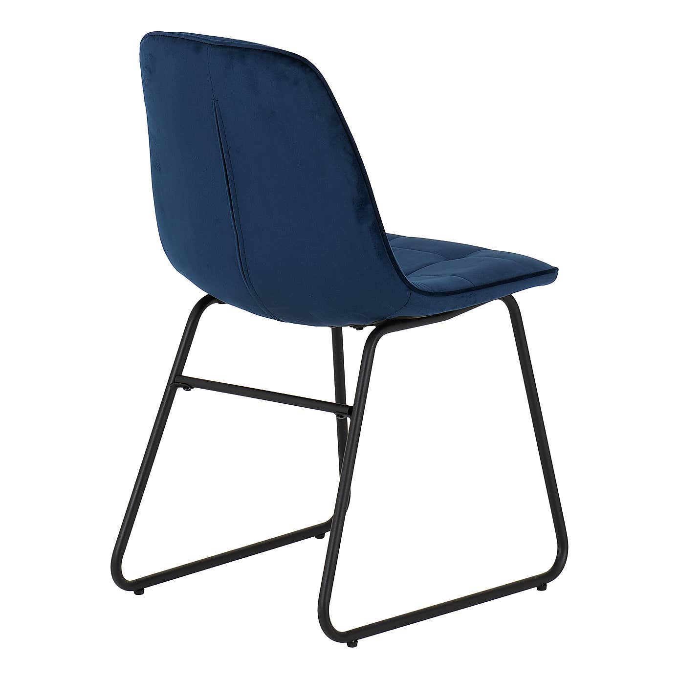 Lukas Set of 2 Dining Chairs Grey Velvet