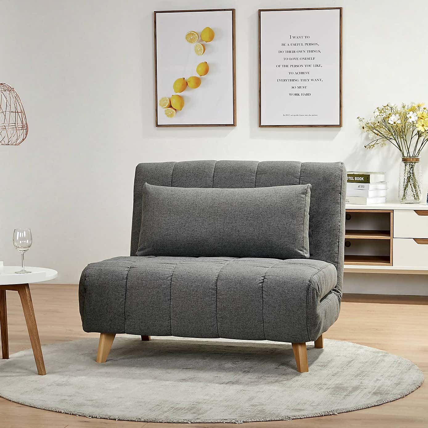 Tara Fabric Single Sofa Bed