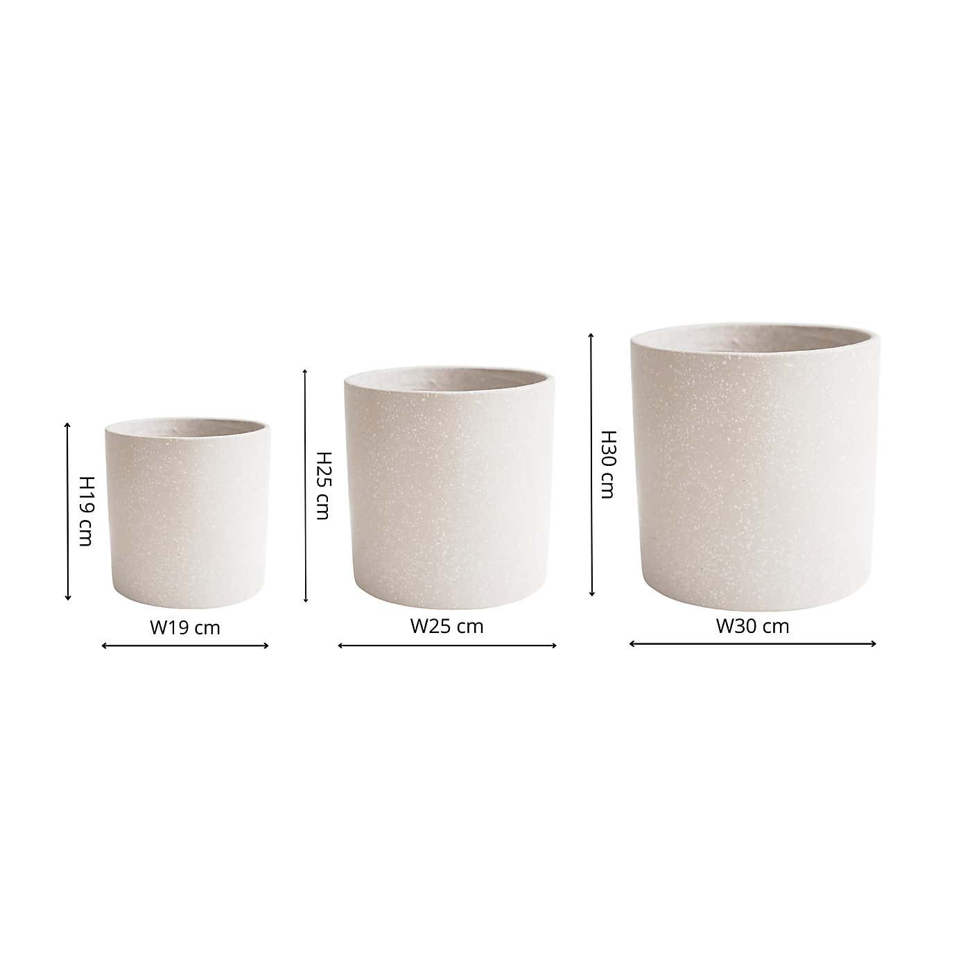 Set of 3 Valetta Terrazzo Planters