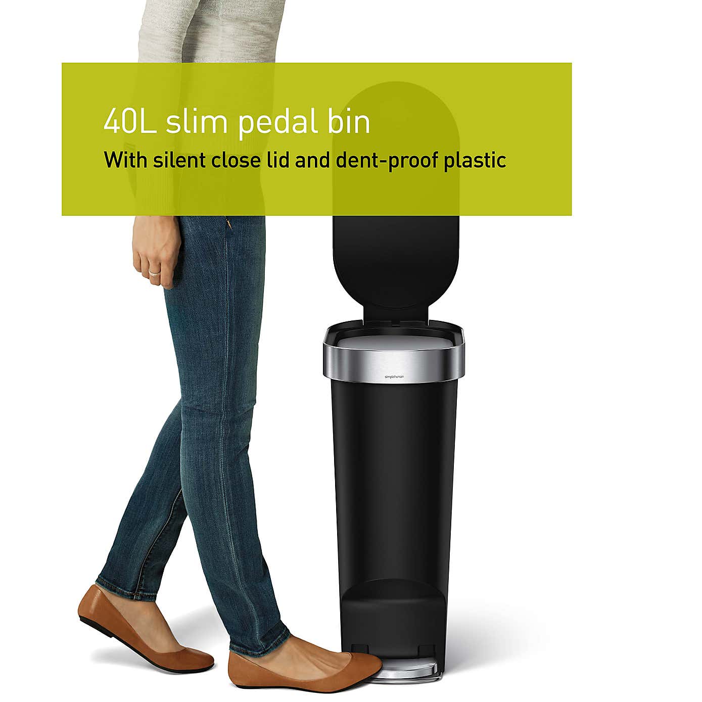 Simple Human 40 Litre Pedal Bin with Liners