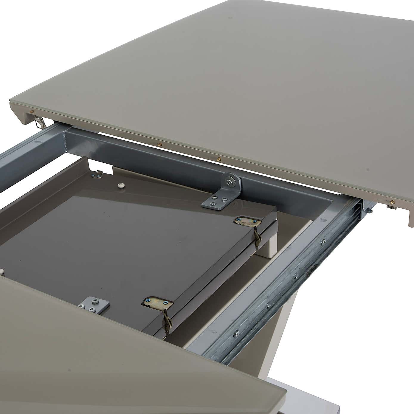 Aspen Extendable 6 Seater Dining Table Grey Glass