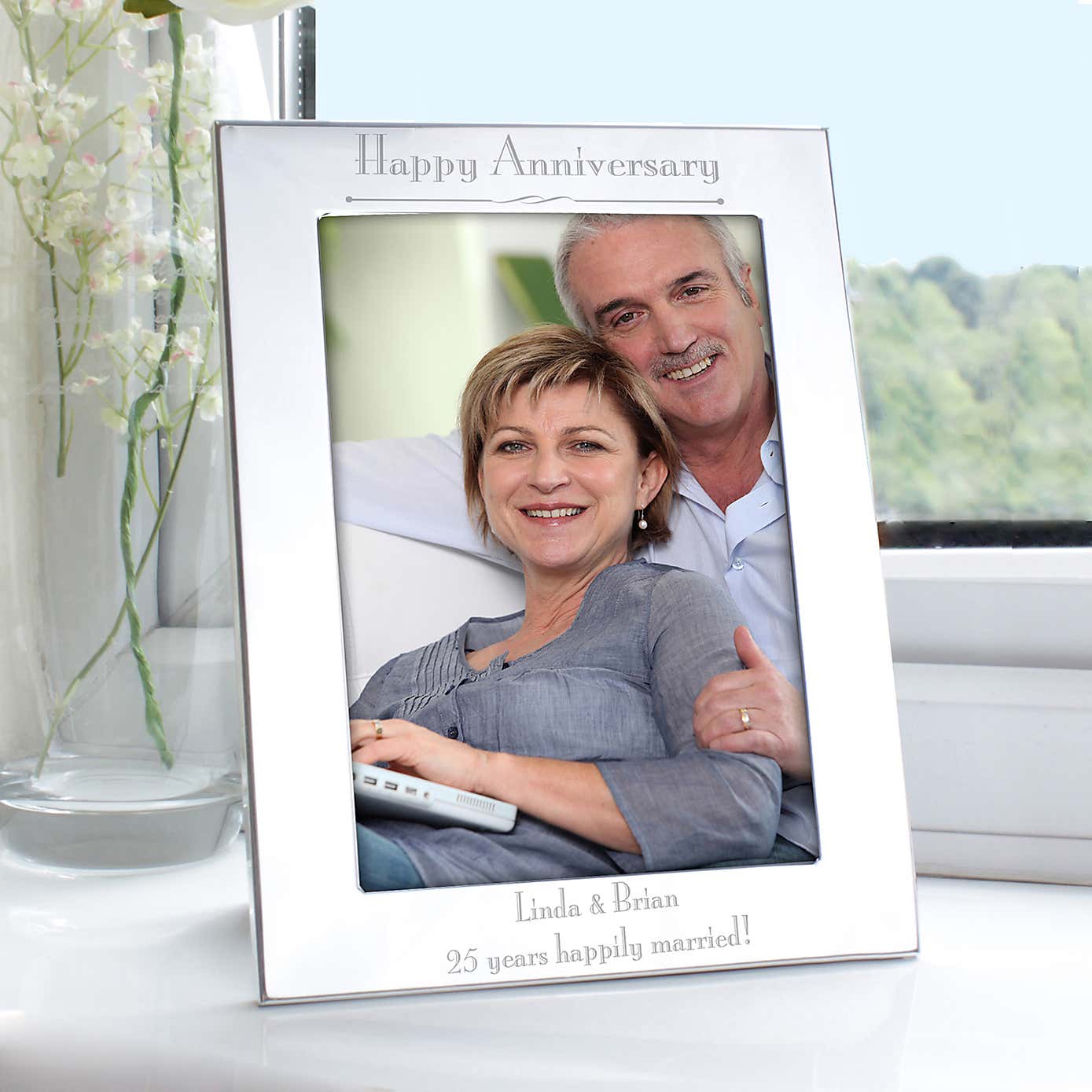 Personalised Silver Decorative Portrait Photo Frame
