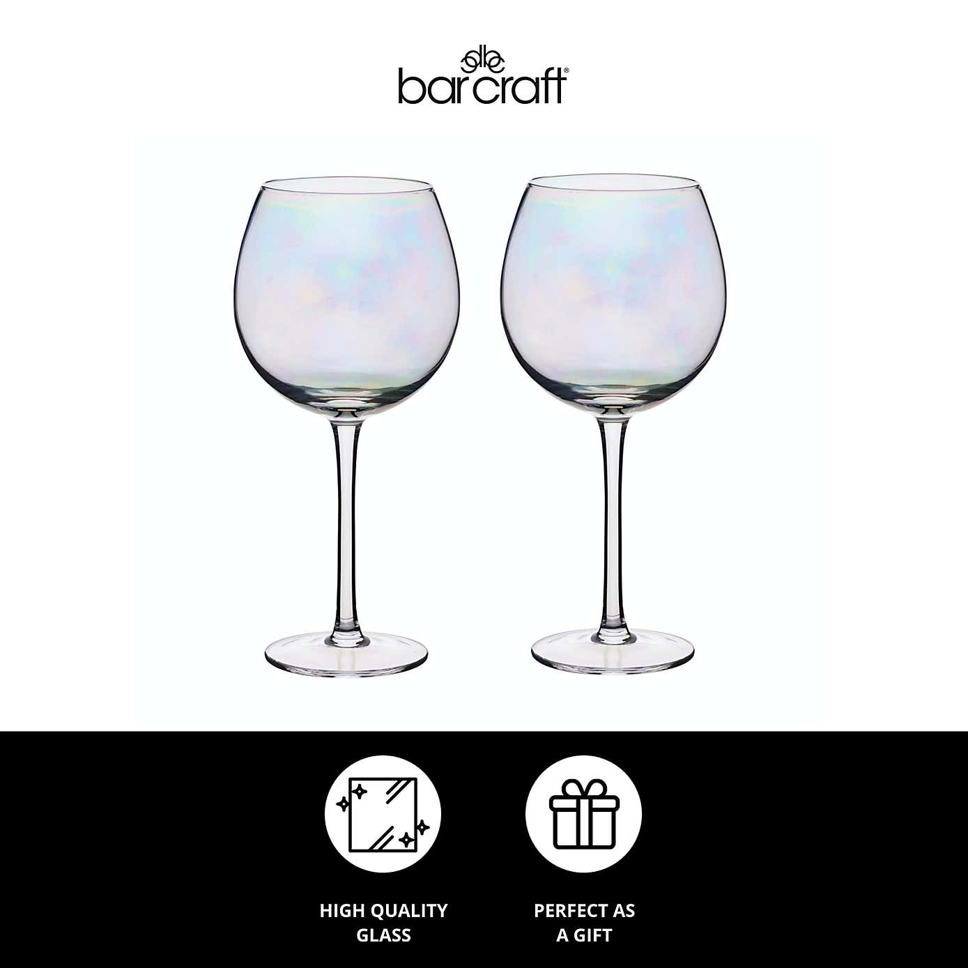 BarCraft Set of 2 Lustre Gin Glasses