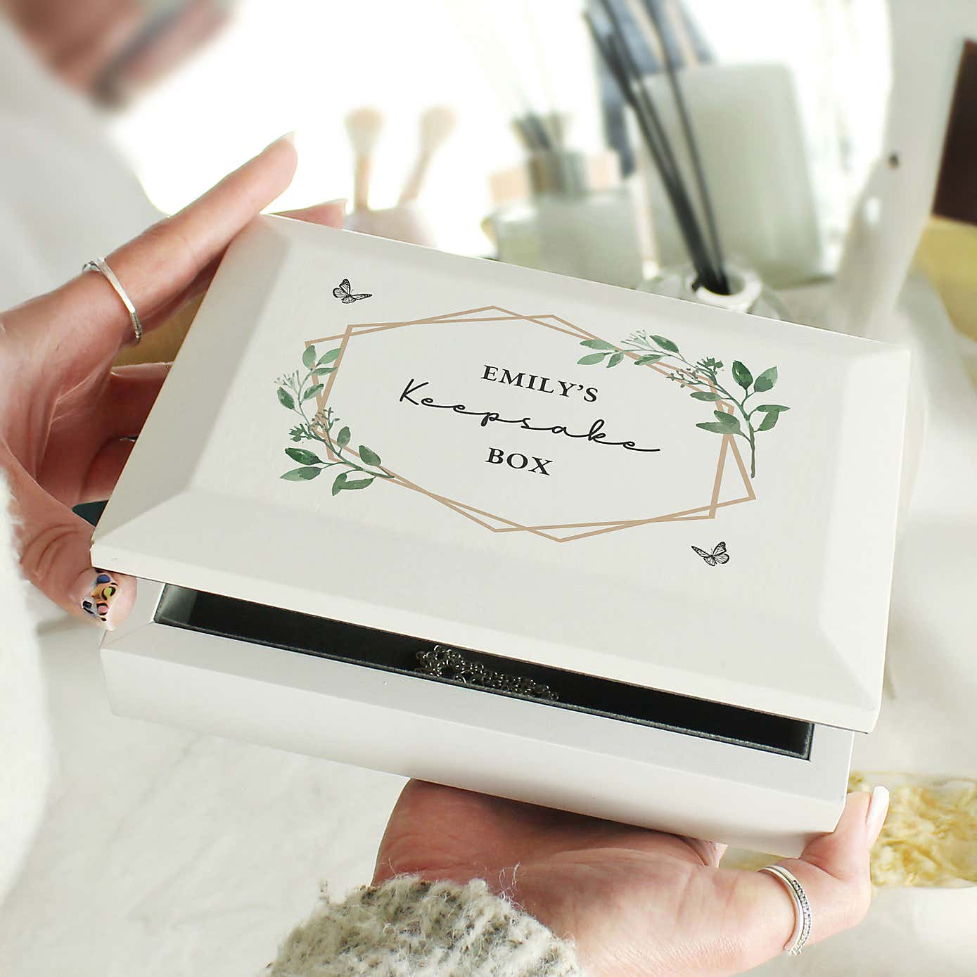 Personalised Butterfly Wooden Jewellery Box