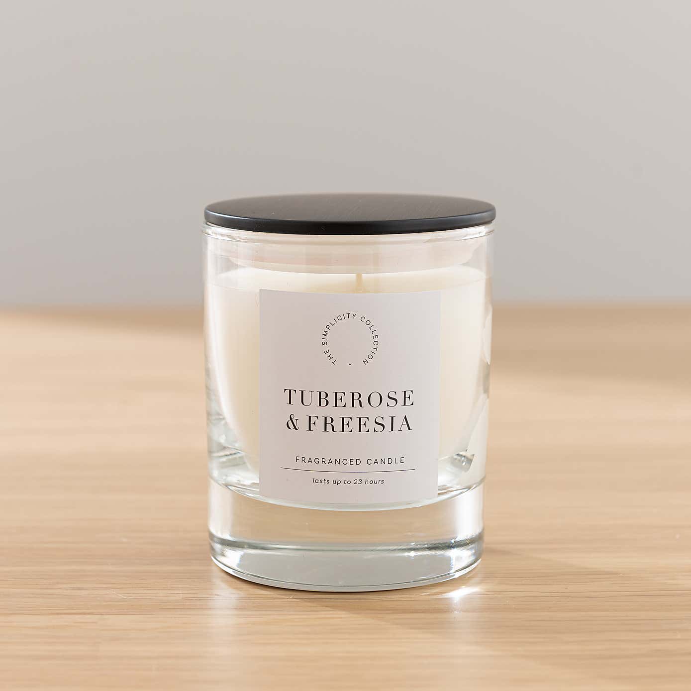 Sweetpea Arrangement in Textured Ceramic Vase with Tuberose & Freesia Candle